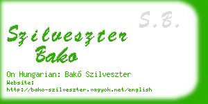 szilveszter bako business card