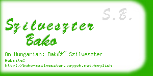 szilveszter bako business card